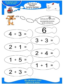 Çocuklar İçin toplam işlemi yaprak testleri 